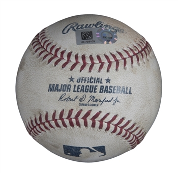 Pete Alonsos Game Used Rookie Season OML Baseball from 6-20-2019 for Career Hit #42 Single (MLB Authenticated)